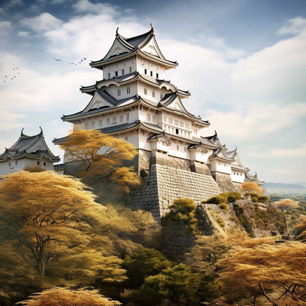 Midjourney_Himeji_Castle_5