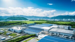 The "No. 2 Haramizu Industrial Park" is an industrial park that Kikuyo Town has been developing since around 1996.