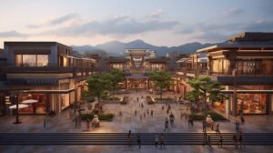 The planned site for the Kaga outlet concept is a rather large site
